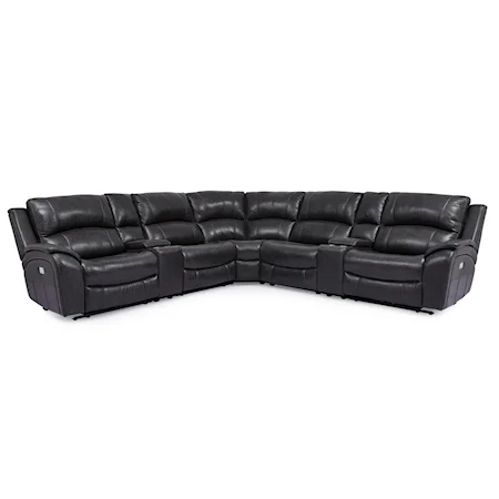 Power Reclining Sectional Sofa with 2 Consoles